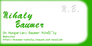 mihaly baumer business card